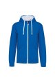 Heren Hoodie met rits Kariban K466 LIGHTROYALBLUE-WHITE